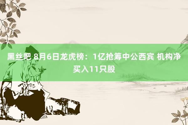 黑丝吧 8月6日龙虎榜：1亿抢筹中公西宾 机构净买入11只股