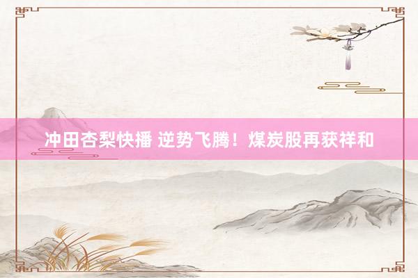 冲田杏梨快播 逆势飞腾！煤炭股再获祥和