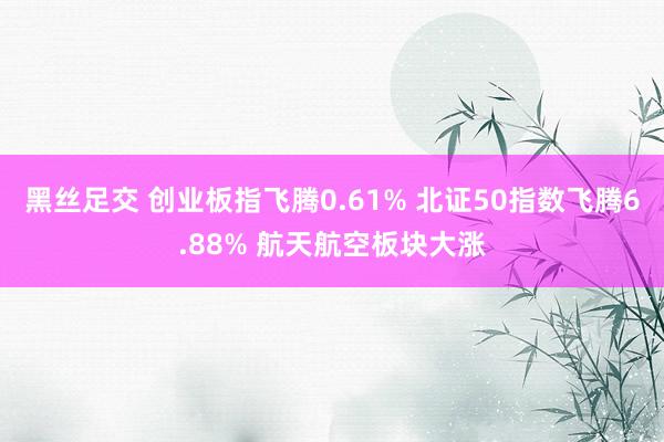 黑丝足交 创业板指飞腾0.61% 北证50指数飞腾6.88% 航天航空板块大涨